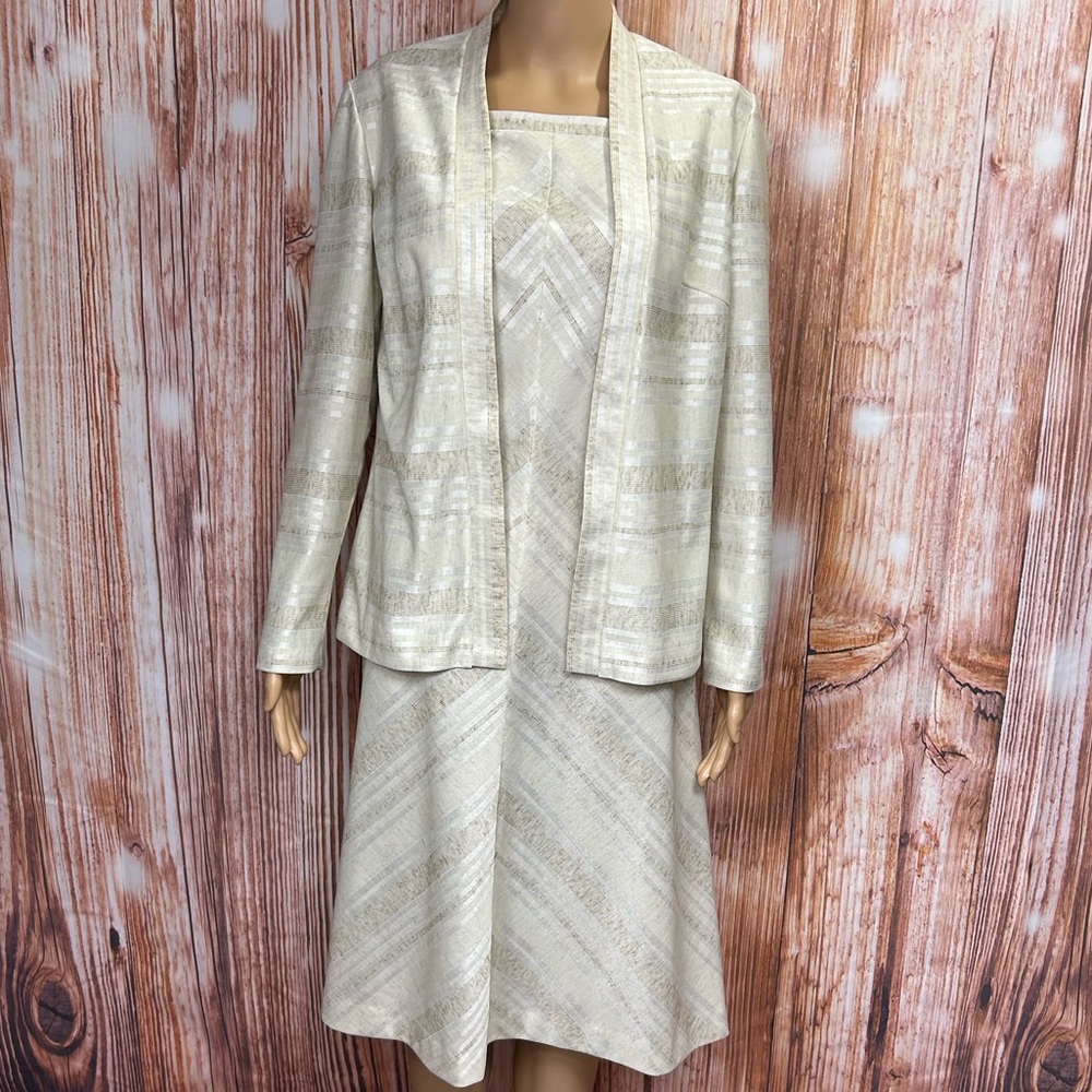 Vintage 70’s Kay Windsor Shadow Striped‎ Jacket Dress